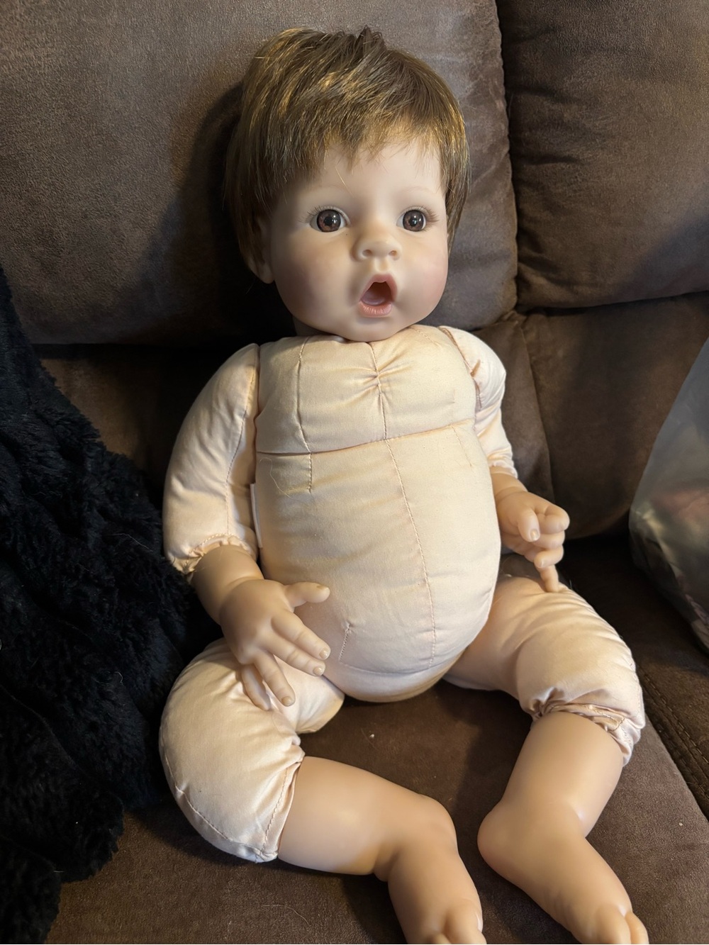 Realistic Baby Doll with Vinyl Head and Limbs - Light Skin Tone